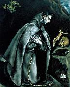 El Greco St Francis in Prayer before the Crucifix or Saint Francis Kneeling in Meditation painting